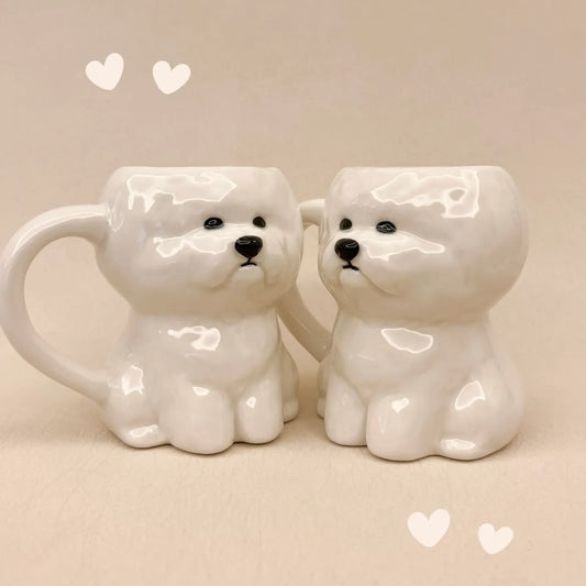 Bichon Dog Shape Ceramic Mug
