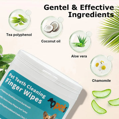 Glamoura™ Dental Finger Wipes For Pets (50Pcs)