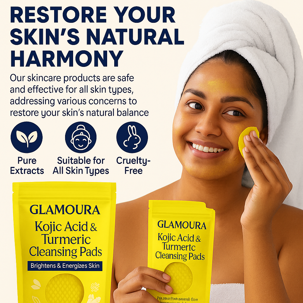 Glamoura™ Turmeric Kojic Acid Cleansing Pads(60 Pads)