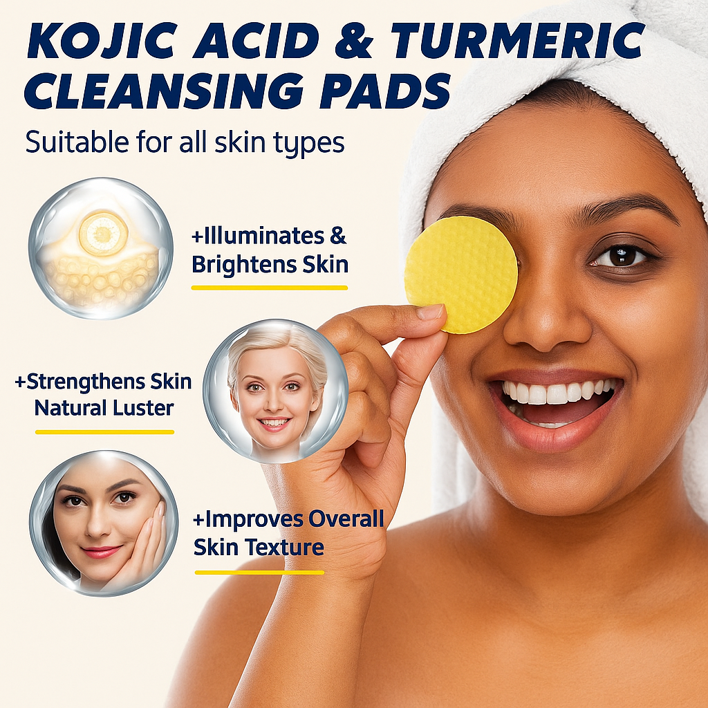 Glamoura™ Turmeric Kojic Acid Cleansing Pads(60 Pads)
