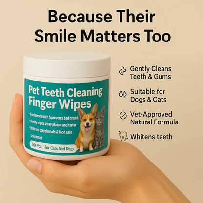Glamoura™ Dental Finger Wipes For Pets (50Pcs)