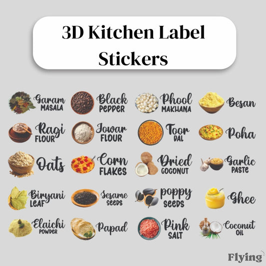 3D Kitchen Label Stickers