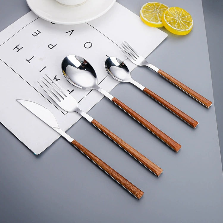 Wood Handle Cutlery Set