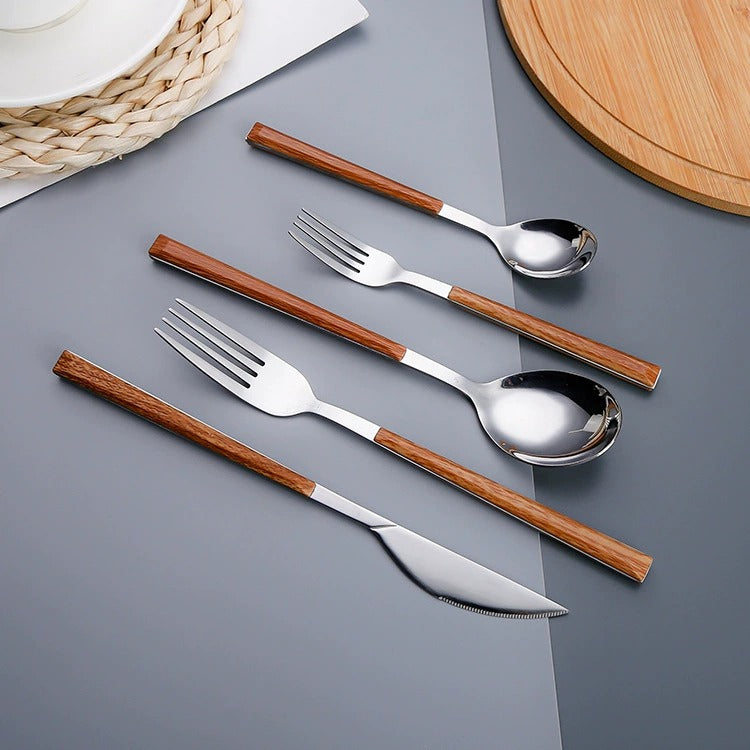 Wood Handle Cutlery Set