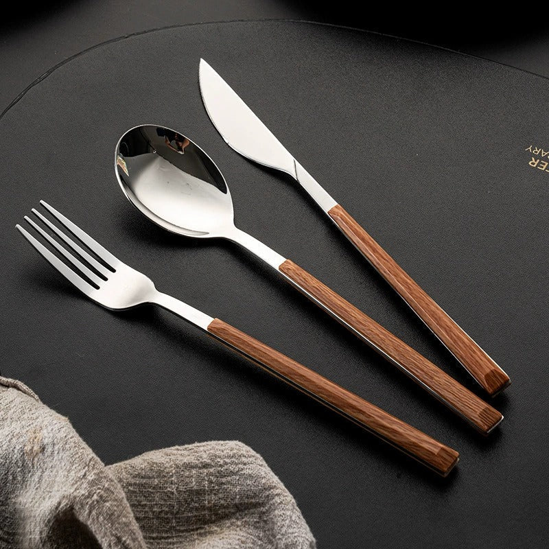 Wood Handle Cutlery Set