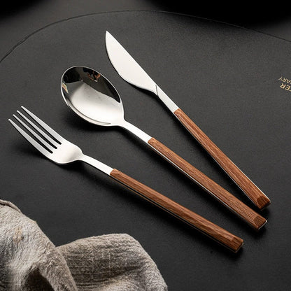 Wood Handle Cutlery Set