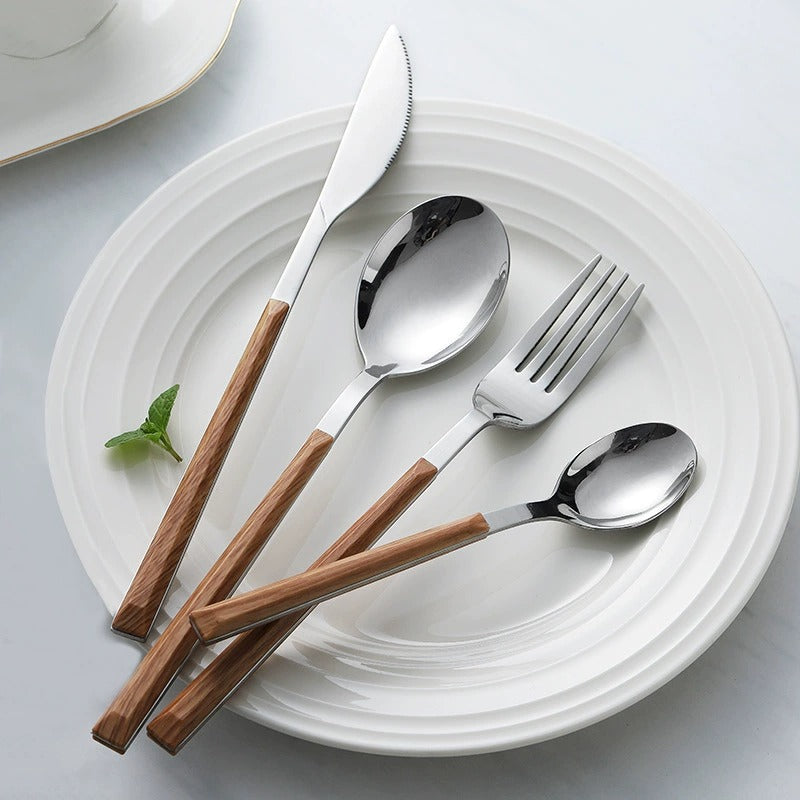 Wood Handle Cutlery Set
